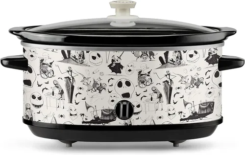 Vista 7 de Disney The Nightmare Before Christmas Olla de Cocción Lenta por Select Brands - Electrodoméstico de Cocina de 7 Cuartos - Recipiente de Gres