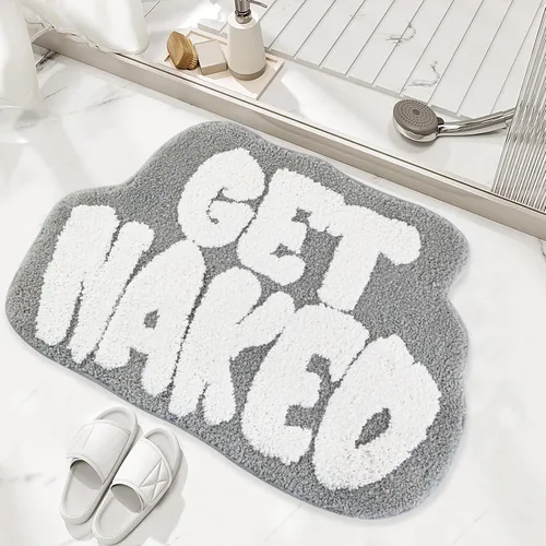 Vista 8 de Alfombra de baño Get Naked, bonita alfombra de baño para baño, tapete antideslizante para suelo de ducha, tapete ultra suave, divertida decoración