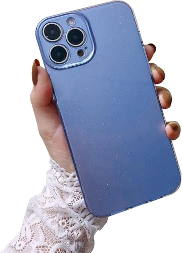 Vista 12 de Funda compatible con iPhone 15 Plus con purpurina para mujeres y niñas, funda protectora suave y brillante para iPhone 15 Plus, color azul