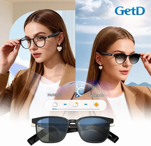 Vista 7 de Gafas inteligentes GetD AI, lentes fotocrómicas, gafas de traducción Bluetooth Lente fotocromática