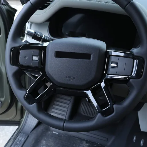 Vista 5 de Para Land Rover Defender 110 2020 Accesorios ABS Interior Volante Decoración Cubierta Trim Accesorios de coche (negro)
