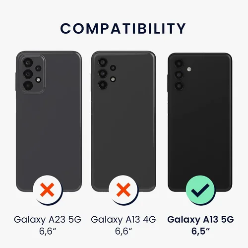 Vista 6 de kwmobile Funda compatible con Samsung Galaxy A13 5G - Funda protectora de silicona TPU suave y delgada - Verde azulado mate