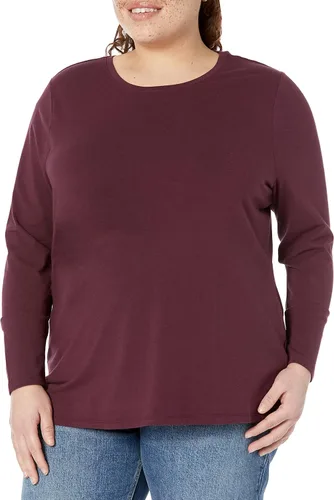 Vista 6 de Tienda Essentials - Camiseta de manga larga y con cuello redondo para mujer, corte clásico (disponible en talla extragrande)