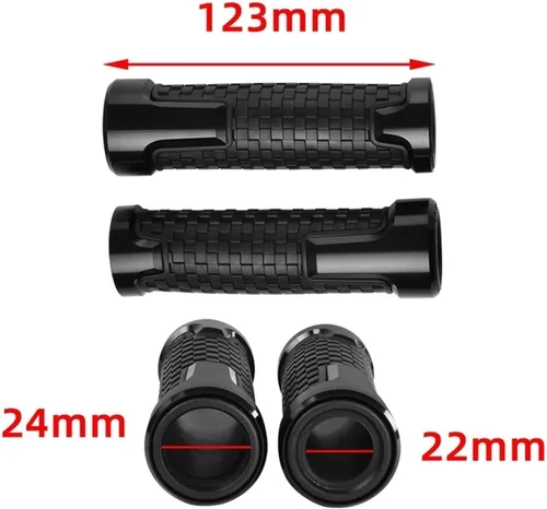 Vista 2 de Motorcycle for Y&AMAHA XJ6 Diversion 2009-2015 10 11 12 13 14 15 16 XJ6 Motorcycle 22mm CNC Aluminum Rubber Gel Handle Bar Hand Grips (Color : Red)