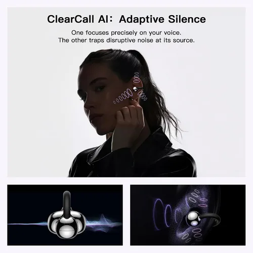 Vista 3 de OWS - Auriculares colgantes con clip para la oreja, auriculares inalámbricos de traducción AI en tiempo real, 165 idiomas traductores