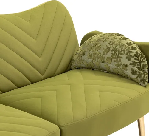 Vista 6 de HomSof Sofá moderno de dos plazas verde oliva para sala de estar con pies de metal y 2 almohadas