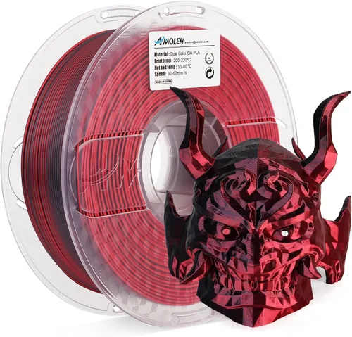 Vista 12 de AMOLEN Filamento PLA de Seda para Impresora 3D, Filamento PLA Kingfisher Rainbow Multicolor Brillante 1.75mm, Filamento de Impresión 3D PLA