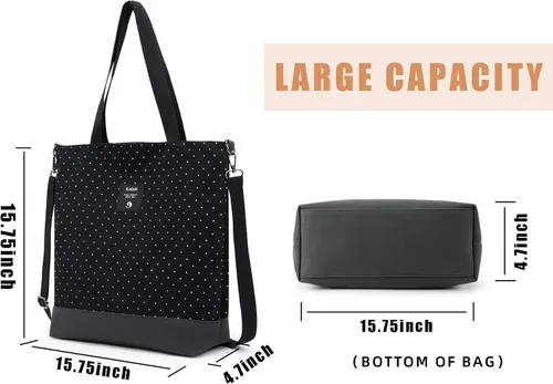 Vista 5 de KALIDI - Bolso grande de lona para mujer bolso de hombro cruzado bolso de mano casual bolso de trabajo