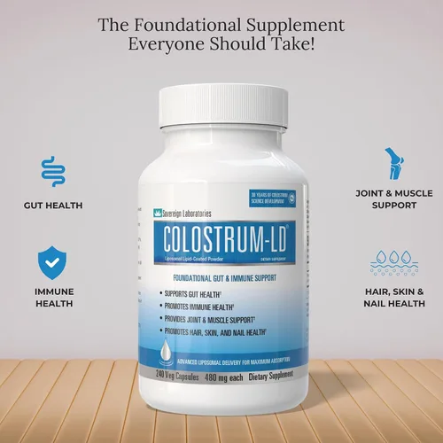 Vista 5 de Colostrum-LD Cápsulas Entrega liposomal, absorción máxima 120 cápsulas