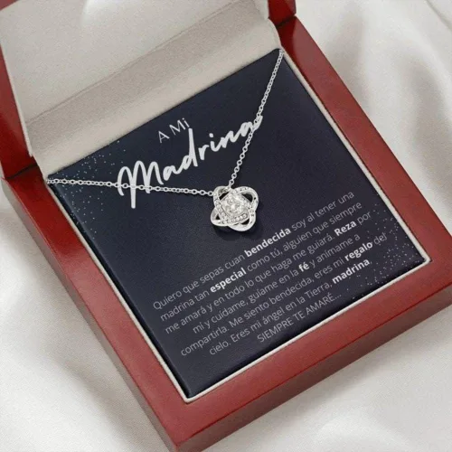 Vista 4 de Collar de madrina, regalo para madrina, collar para madrina, día de las madres, propuesta de Madrina en español, Quieres Ser Mi Madrina T54097