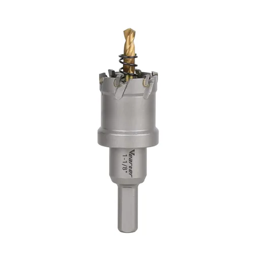 Vista 38 de Sierra perforadora de carburo de 1-1/2 pulgadas (1.496 in) para metal duro, cortador de agujeros con punta de carburo de tungsteno con broca piloto