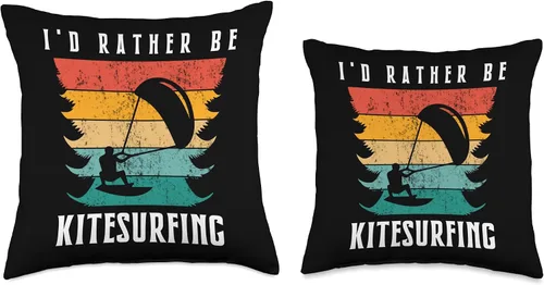 Vista 3 de I'd Rather Be Kitesurfing Throw Pillow
