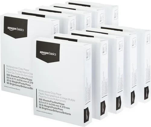 Vista 11 de Amazon Basics - Papel de copia multipropósito para impresora (blanco brillante 96, 8.5 x 11 pulgadas, 1 resma (500 hojas)