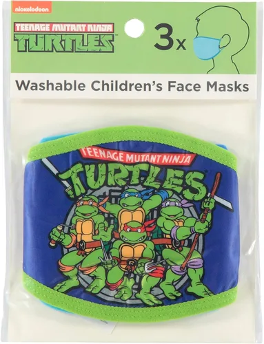 Vista 2 de Paquete de 3 máscaras de tela con licencia para niños, Batman, Superman, Looney Tunes, Paw Patrol, Scooby Doo, Ninja Turtles, JoJo Siwa, lavables