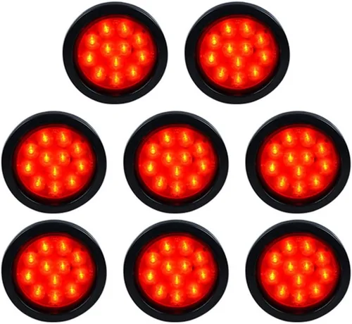 Vista 70 de Kit de tapones de cableado con cubierta de hule para luz trasera LED redonda de 4", 12 ledes, para RV, camioneta