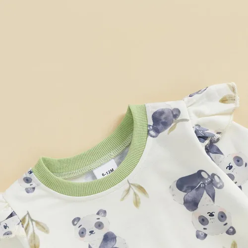 Vista 47 de Kaipiclos Ropa occidental para bebé niña, con lindo estampado con volantes, manga larga, pantalones para otoño e invierno, trajes de vaquera