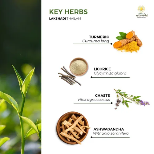 Vista 5 de Kerala Ayurveda Aceite de bienestar diario para niños (Lakshadi Thailam) – Aceite de masaje corporal diario para niños – Apoya la movilidad