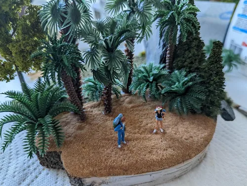 Vista 6 de 36 palmeras, decoraciones de pasteles tropicales, árboles de bosque tropical para diorama de 1.5-6 pulgadas (1.2-6.3 in), árboles en miniatura