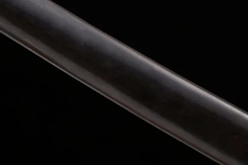 Vista 6 de Espada samurai japonesa negra hecha a mano, Katana de espiga completa de acero T10 de 41 pulgadas, hoja templada de arcilla