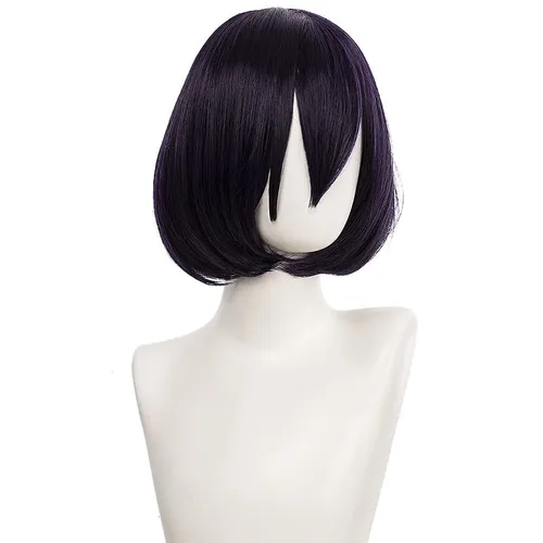 Vista 3 de Peluca de cosplay Kakegurui Ikishima Midari púrpura oscuro peluca corta Cosplay traje resistente al calor pelo sintético compulsivo jugador partido