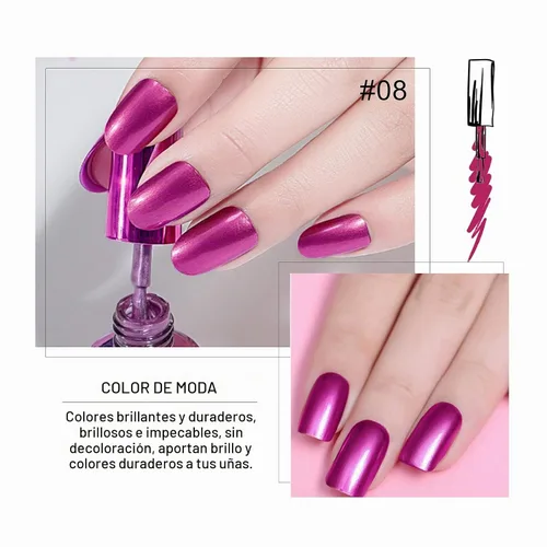 Vista 4 de KYDA Esmalte de uñas de espejo morado oscuro de 0.6 fl oz, esmalte de espejo brillante brillante para arte de uñas, arte de uñas de efecto metálico