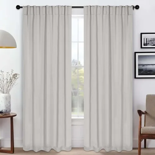 Vista 20 de BLUENILEMILLS Paneles de cortinas opacas para oscurecer la habitación con bolsillo para barra/pestañas traseras, cortinas perfectas para ventanas