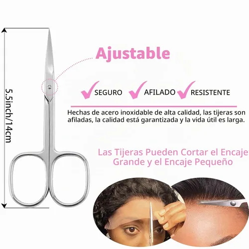 Vista 7 de Goiple - Kit de 11 piezas para pelucas de encaje frontal para principiantes, palo de cera para cabello, banda elástica de fusión de encaje para Beige