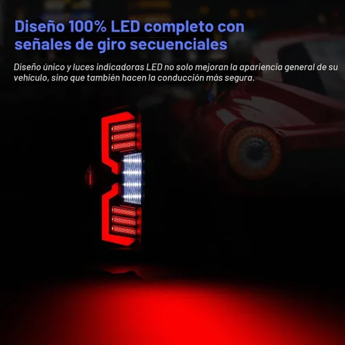 Vista 2 de Luces traseras secuenciales LED para Dodge Ram 1500 2002-2006 y Dodge Ram 2500 / 3500 2003-2006, conjunto de luces traseras LED completas con Claro