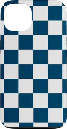 Vista 6 de Checkered Navy Blue and White Checkerboard Case for iPhone 17