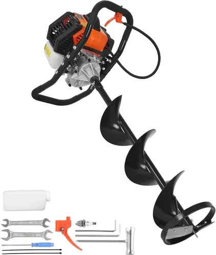 Vista 9 de VEVOR 52CC Gas Powered Ice Auger for Ice Fishing 8" Diameter