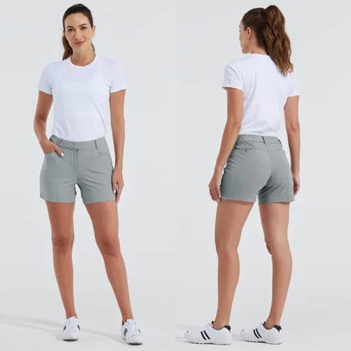 Vista 61 de Willit Pantalones cortos de golf de 4.5 pulgadas para mujer, de secado rápido, casuales, con bolsillos, resistentes al agua