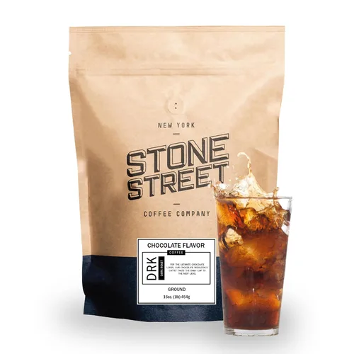 Vista 14 de Stone Street Café con sabor a café frío, sabor natural a arándanos, bajo en ácido, 100% colombiano, café gourmet, molido grueso, tostado oscuro, 1