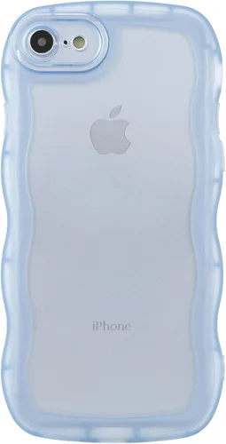 Vista 13 de SKYLMW Funda compatible con iPhone 12 Pro, diseño de ondas rizadas kawaii, borde chapado de lujo, elegante parte trasera transparente brillante, TPU