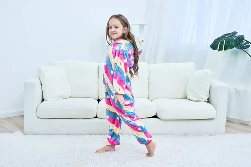 Vista 3 de Disfraz de unicornio para niñas, pijama de animales, disfraz de Halloween