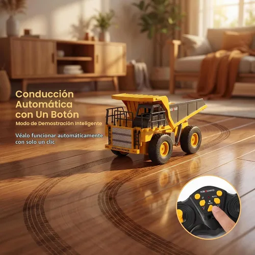 Vista 4 de Camión volquete de control remoto para niños y adultos con 4 battiries 50