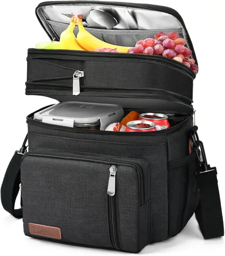 Vista 26 de Lonchera y bolsa de almuerzo para mujeres y hombres, lonchera grande aislada para adultos, a prueba de fugas, bolsa enfriadora para el trabajo