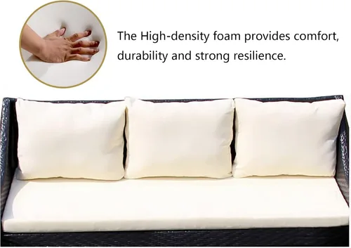 Vista 5 de Cojín de banco para exteriores e interiores, resistente al agua, para muebles de patio al aire libre, cojín para asiento de columpio, 2 pulgadas