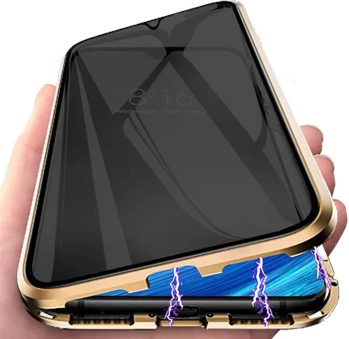 Vista 8 de Funda magnética de privacidad para Samsung Galaxy Note 9, carcasa de vidrio templado antiespías, frontal y trasera, vidrio templado 9H, protector