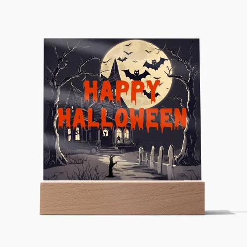 Vista 15 de Lámpara de Halloween espeluznante con decoración de luz nocturna con temática de araña y esqueleto, escena de castillo fantasma para una experiencia