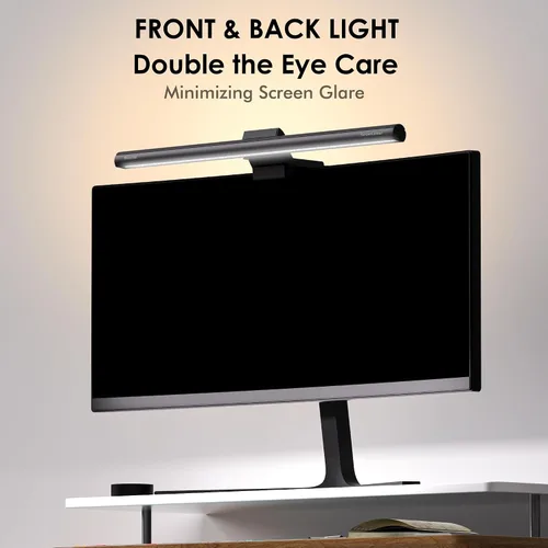 Vista 2 de Quntis Barra de luz para monitor con control remoto, 16.7 pulgadas, cuidado de los ojos, barra de luz para computadora sin deslumbramiento