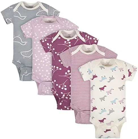 Vista 8 de Grow by Gerber Paquete de 5 mamelucos de manga corta para bebés niños