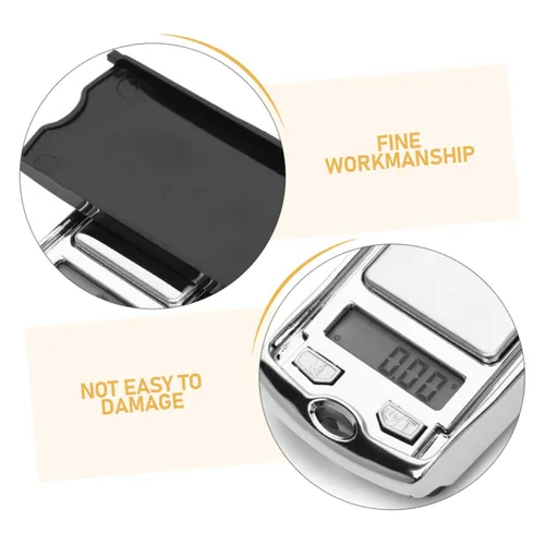 Vista 3 de VILLCASE Mini báscula electrónica portátil de bolsillo, pantalla LCD digital de gramos pequeños para joyería de alimentos, pesaje, herramienta
