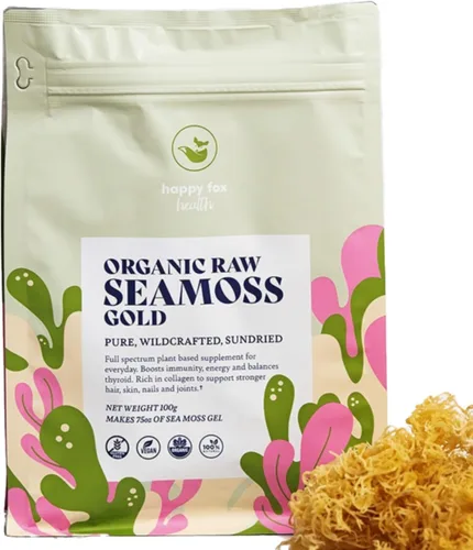 Vista 8 de HAPPY FOX Cápsulas de musgo marino irlandés con raíz de bardana y vejiga – Alternativa a las gomitas o polvo de Seamoss, 90 cápsulas veganas