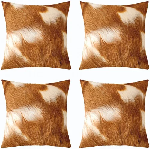 Vista 17 de Juego de 4 fundas de almohada con estampado de piel de vaca de 16 x 16 pulgadas, fundas de cojín de piel de vaca para sala de estar, dormitorio