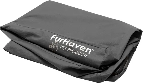 Vista 30 de Furhaven - Funda de repuesto para cama de perro resistente al agua, interior/exterior, con logo, Oxford Polycanvas, lavable - Castaño, jumbo plus