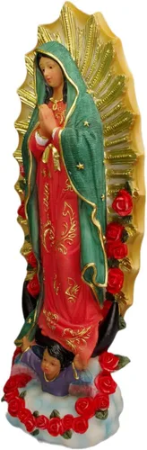 Vista 3 de Estatuas de la Virgen de Guadalupe, Estatua de Nuestra Señora de Guadalupe Virgen María, Figurina Grande de Resina Virgencita María de 6 Pulgadas