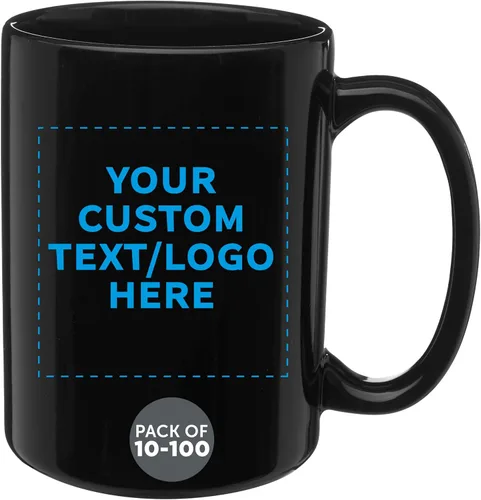 Vista 9 de DISCOUNT PROMOS Tazas de café de cerámica grandes personalizadas de 15 onzas, juego de 10/50/100, paquete personalizado a granel, perfecto