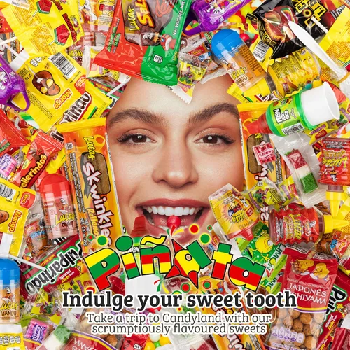 Vista 4 de Caja de dulces mexicanos de piñata (Lucas Mix (22.5 onzas) (18 piezas)