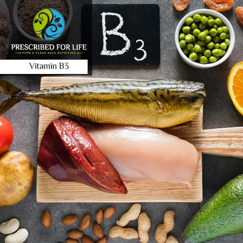 Vista 2 de Prescribed For Life Polvo de niacina Vitamina B3 para la salud de la piel y apoyo digestivo Vegano, sin gluten, sin OGM Polvo de ácido