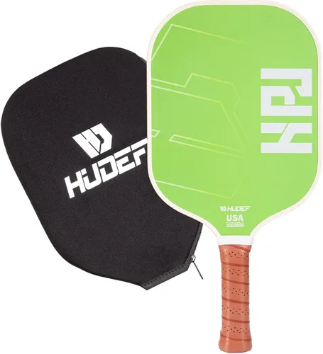 Vista 11 de HUDEF Juego de Paletas de Pickleball USAPA: Núcleo de Panal de Grafito y Fibra de Vidrio, 4 Pelotas para Exteriores, Bolsa de Transporte de Cuero PU
